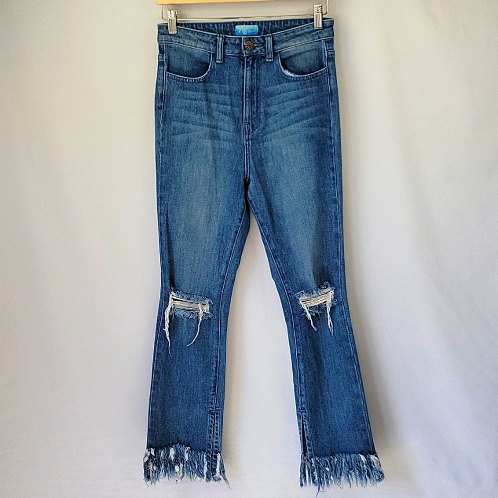 Show Me Your Mumu Brooklyn High Rise Distressed Jeans Size 29